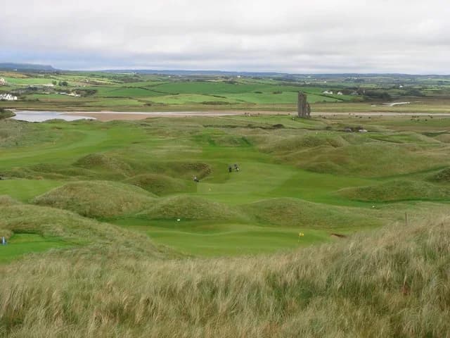 The back nine of Lahinch Old Course seen from the ninth tee