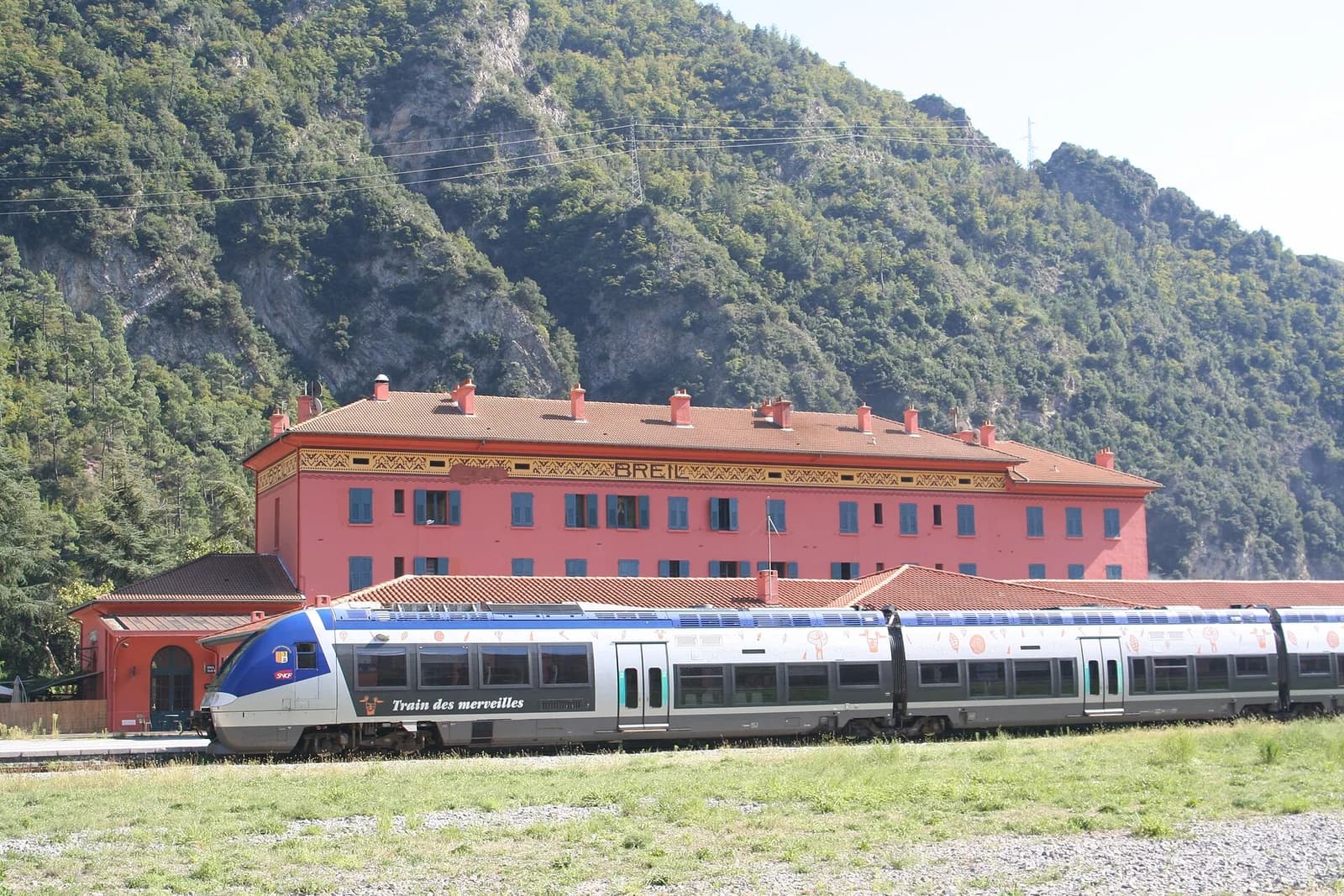 A TER regional train serving the Train des Merveilles at Breil-sur-Roya station