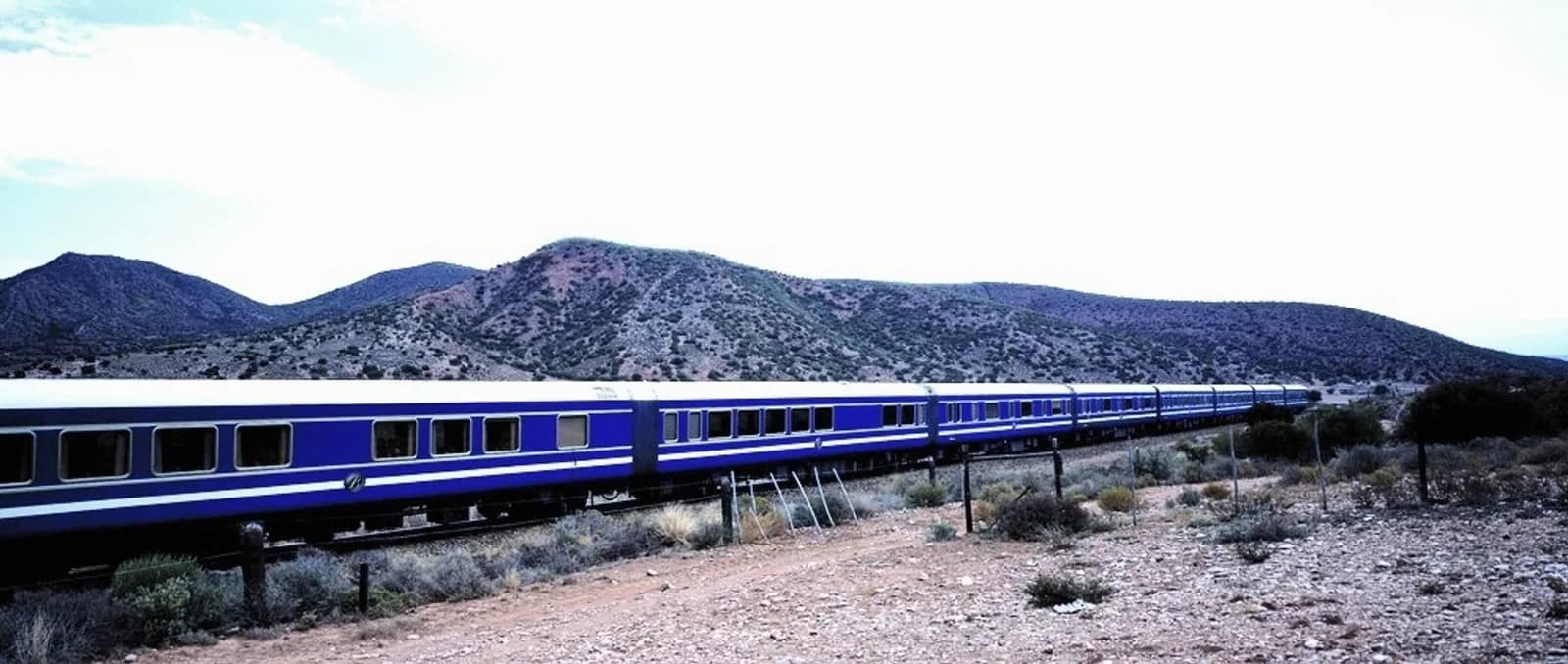 The Blue Train crossing the open Karoo landscape